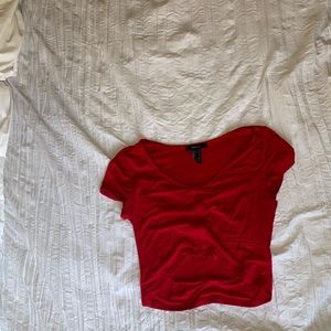 Red crop top